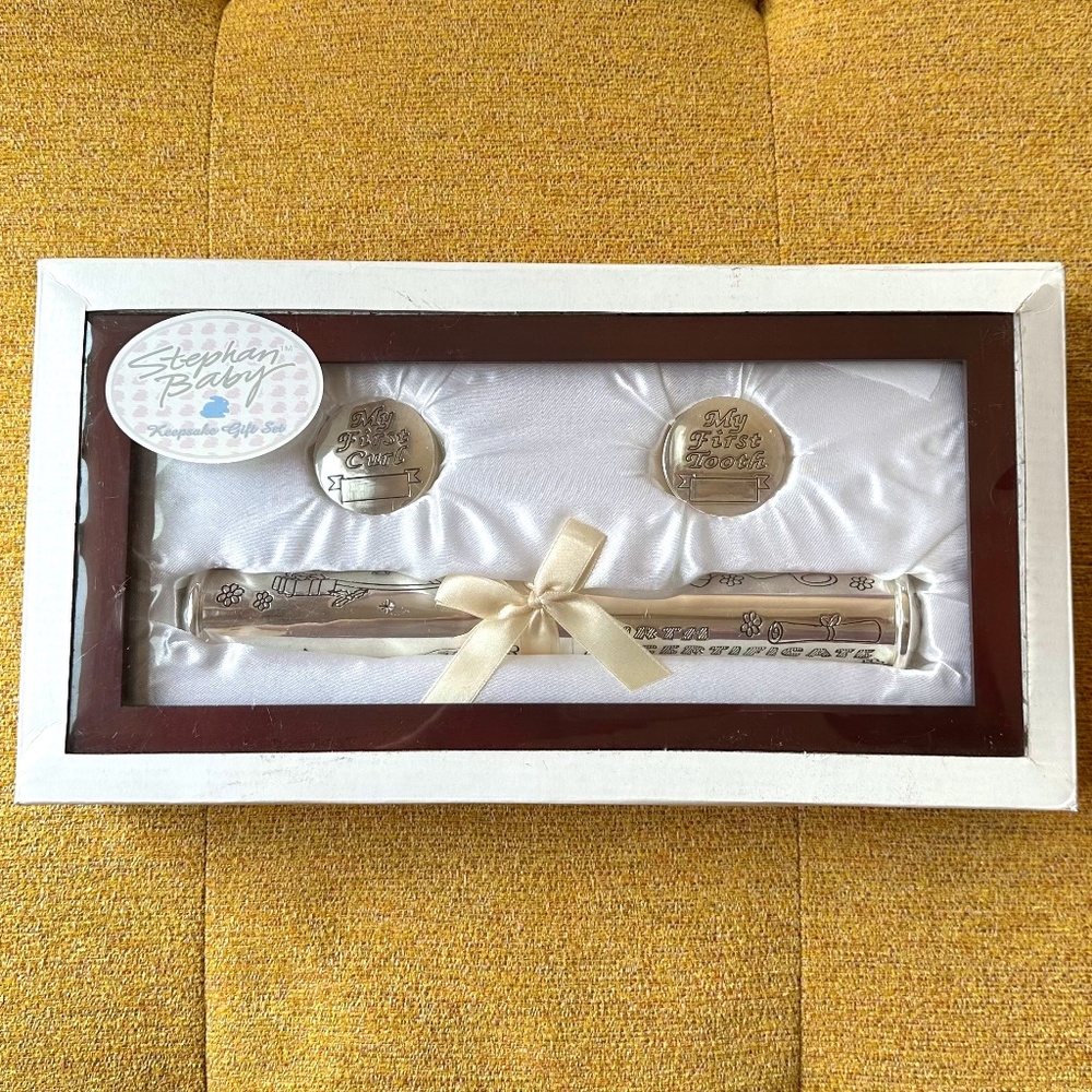 Baby's First Set: Rosewood Box w/Birth Certificate Holder, 1st Tooth, 1st Curl